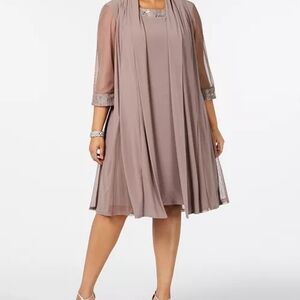 R & M RichardsPlus-Size Embellished Dress & Jacket Set
